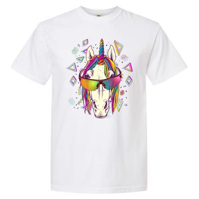 Retro 80's Eighties Rainbow Unicorn Garment-Dyed Heavyweight T-Shirt