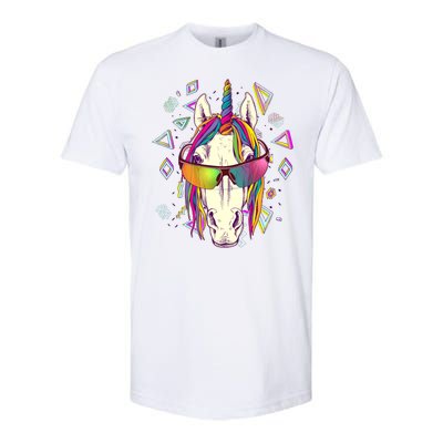 Retro 80's Eighties Rainbow Unicorn Softstyle® CVC T-Shirt