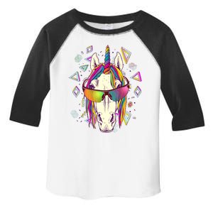 Retro 80's Eighties Rainbow Unicorn Toddler Fine Jersey T-Shirt