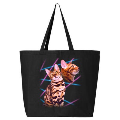 Retro 80s Eighties Lasers Double Exsposure Cat 25L Jumbo Tote