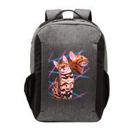 Retro 80s Eighties Lasers Double Exsposure Cat Vector Backpack