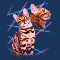 Retro 80s Eighties Lasers Double Exsposure Cat Infant Baby Jersey Bodysuit