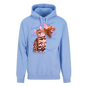 Retro 80s Eighties Lasers Double Exsposure Cat Unisex Surf Hoodie