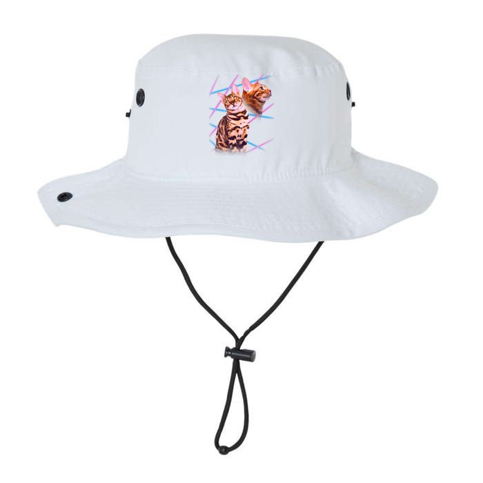 Retro 80s Eighties Lasers Double Exsposure Cat Legacy Cool Fit Booney Bucket Hat