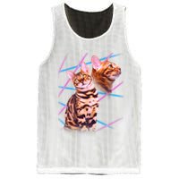 Retro 80s Eighties Lasers Double Exsposure Cat Mesh Reversible Basketball Jersey Tank
