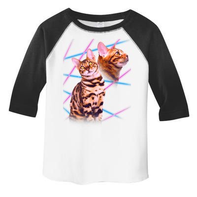 Retro 80s Eighties Lasers Double Exsposure Cat Toddler Fine Jersey T-Shirt