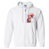 Retro 80s Eighties Lasers Double Exsposure Cat Full Zip Hoodie