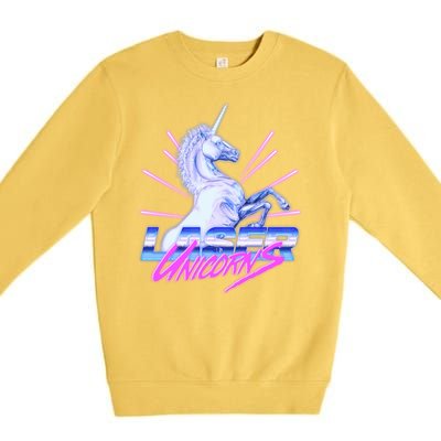 Retro 80's Eighties Laser Unicorns Premium Crewneck Sweatshirt