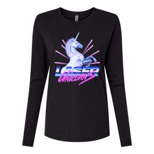 Retro 80's Eighties Laser Unicorns Womens Cotton Relaxed Long Sleeve T-Shirt