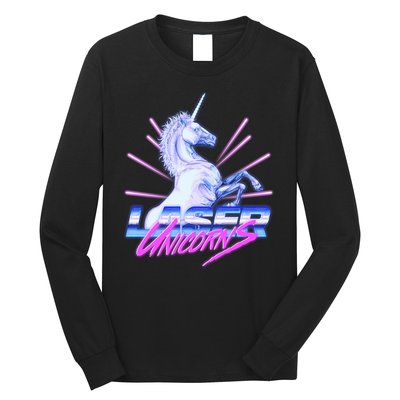 Retro 80's Eighties Laser Unicorns Long Sleeve Shirt