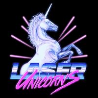 Retro 80's Eighties Laser Unicorns Button