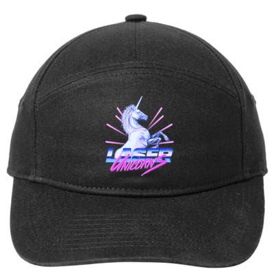 Retro 80's Eighties Laser Unicorns 7-Panel Snapback Hat