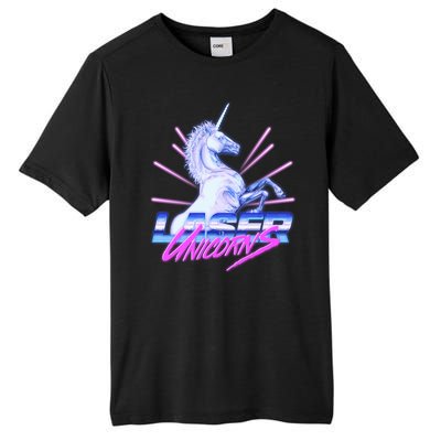 Retro 80's Eighties Laser Unicorns Tall Fusion ChromaSoft Performance T-Shirt