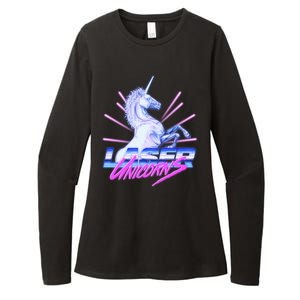 Retro 80's Eighties Laser Unicorns Womens CVC Long Sleeve Shirt