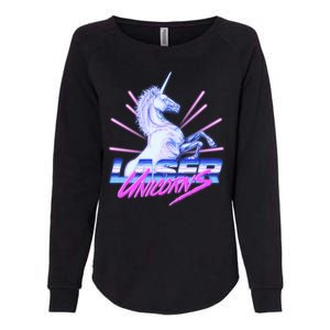 Retro 80's Eighties Laser Unicorns Womens California Wash Sweatshirt