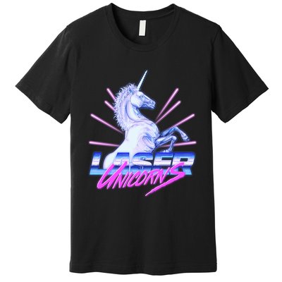 Retro 80's Eighties Laser Unicorns Premium T-Shirt
