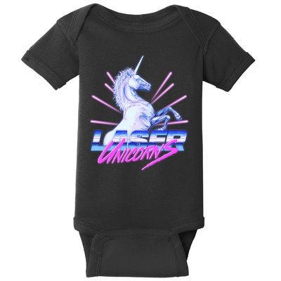 Retro 80's Eighties Laser Unicorns Baby Bodysuit
