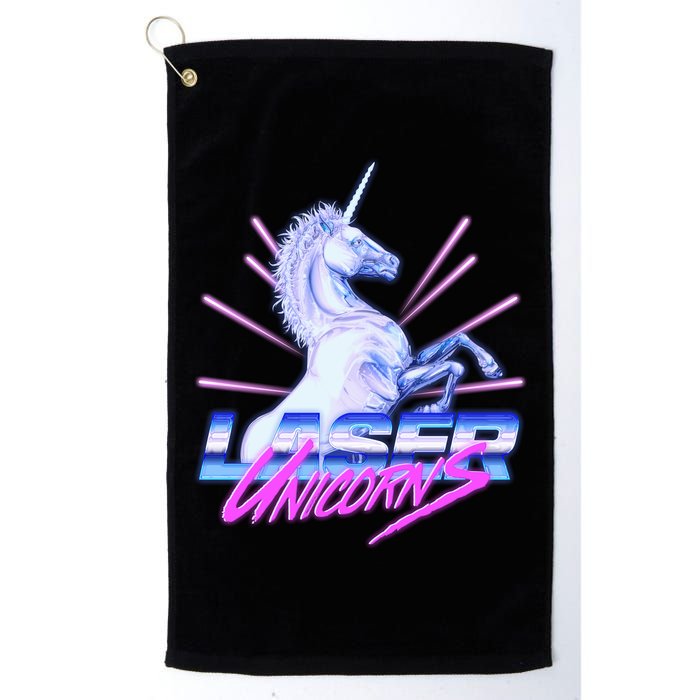 Retro 80's Eighties Laser Unicorns Golf Towel
