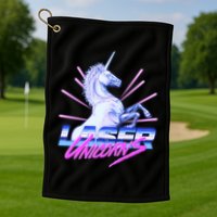 Retro 80's Eighties Laser Unicorns Golf Towel