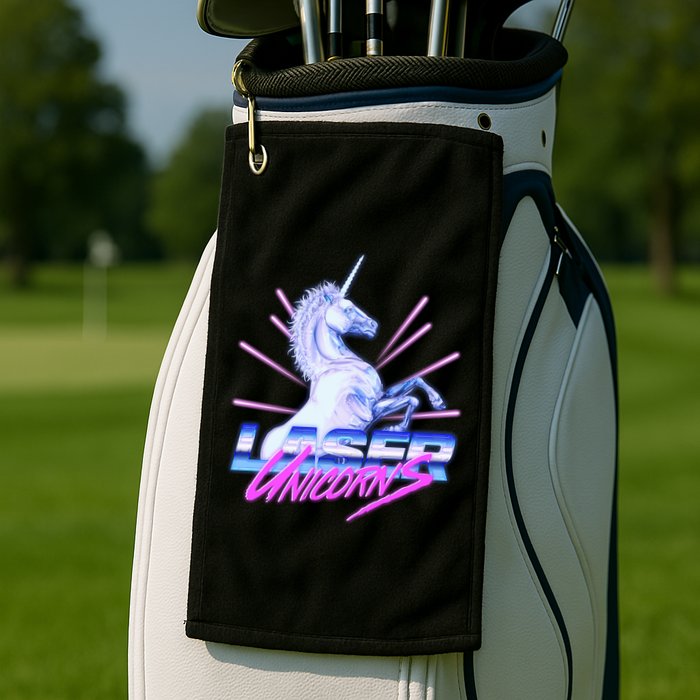 Retro 80's Eighties Laser Unicorns Golf Towel