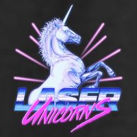 Retro 80's Eighties Laser Unicorns Golf Towel