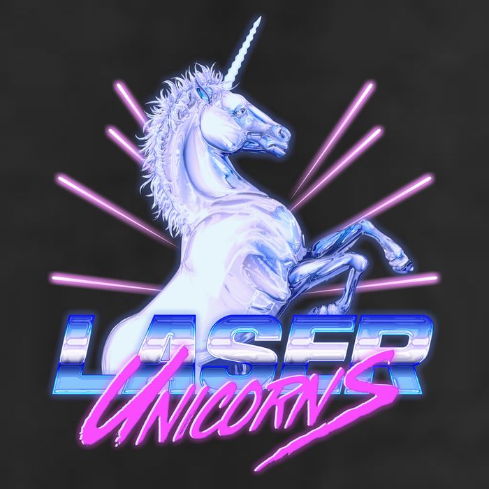 Retro 80's Eighties Laser Unicorns Golf Towel
