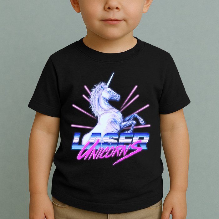 Retro 80's Eighties Laser Unicorns Toddler T-Shirt