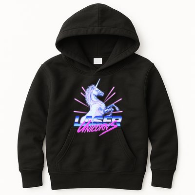 Retro 80's Eighties Laser Unicorns Kids Hoodie