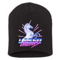 Retro 80's Eighties Laser Unicorns Short Acrylic Beanie