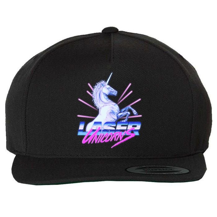 Retro 80's Eighties Laser Unicorns Wool Snapback Cap