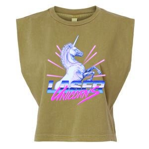 Retro 80's Eighties Laser Unicorns Garment-Dyed Women's Muscle Tee