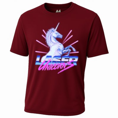Retro 80's Eighties Laser Unicorns Cooling Performance Crew T-Shirt