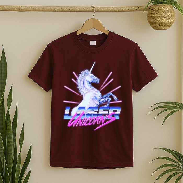 Retro 80's Eighties Laser Unicorns T-Shirt