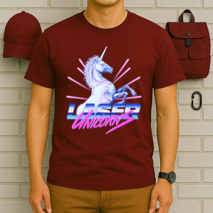 Retro 80's Eighties Laser Unicorns T-Shirt