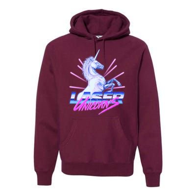 Retro 80's Eighties Laser Unicorns Premium Hoodie