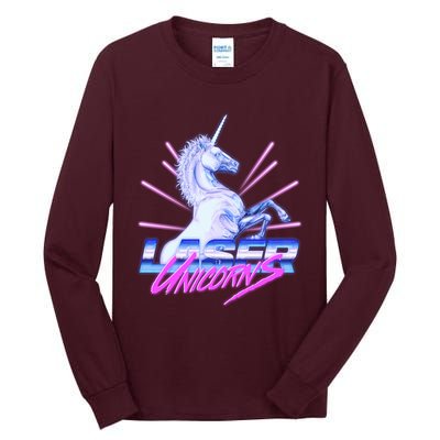 Retro 80's Eighties Laser Unicorns Tall Long Sleeve T-Shirt