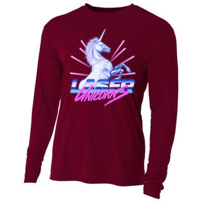 Retro 80's Eighties Laser Unicorns Cooling Performance Long Sleeve Crew