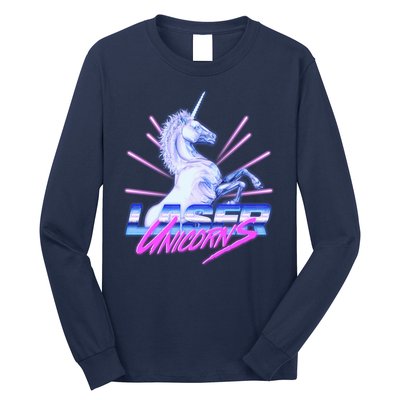 Retro 80's Eighties Laser Unicorns Long Sleeve Shirt