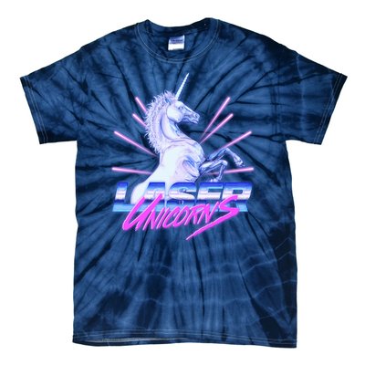 Retro 80's Eighties Laser Unicorns Tie-Dye T-Shirt