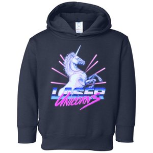 Retro 80's Eighties Laser Unicorns Toddler Hoodie