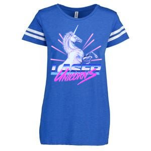 Retro 80's Eighties Laser Unicorns Enza Ladies Jersey Football T-Shirt