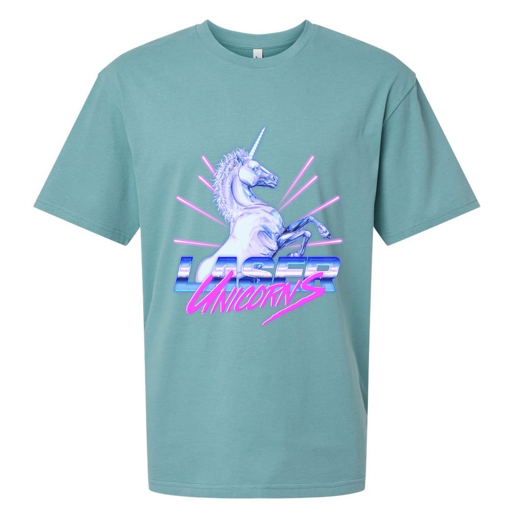Retro 80's Eighties Laser Unicorns Sueded Cloud Jersey T-Shirt