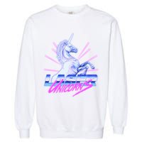 Retro 80's Eighties Laser Unicorns Garment-Dyed Sweatshirt