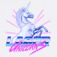 Retro 80's Eighties Laser Unicorns Garment-Dyed Sweatshirt