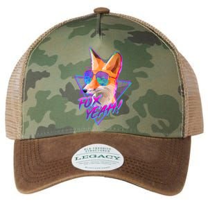 Retro 80's Eighties Polygon Fox Yeah Legacy Tie Dye Trucker Hat