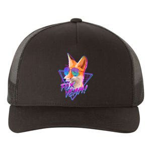 Retro 80's Eighties Polygon Fox Yeah Yupoong Adult 5-Panel Trucker Hat