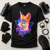 Retro 80's Eighties Polygon Fox Yeah Performance Shirt