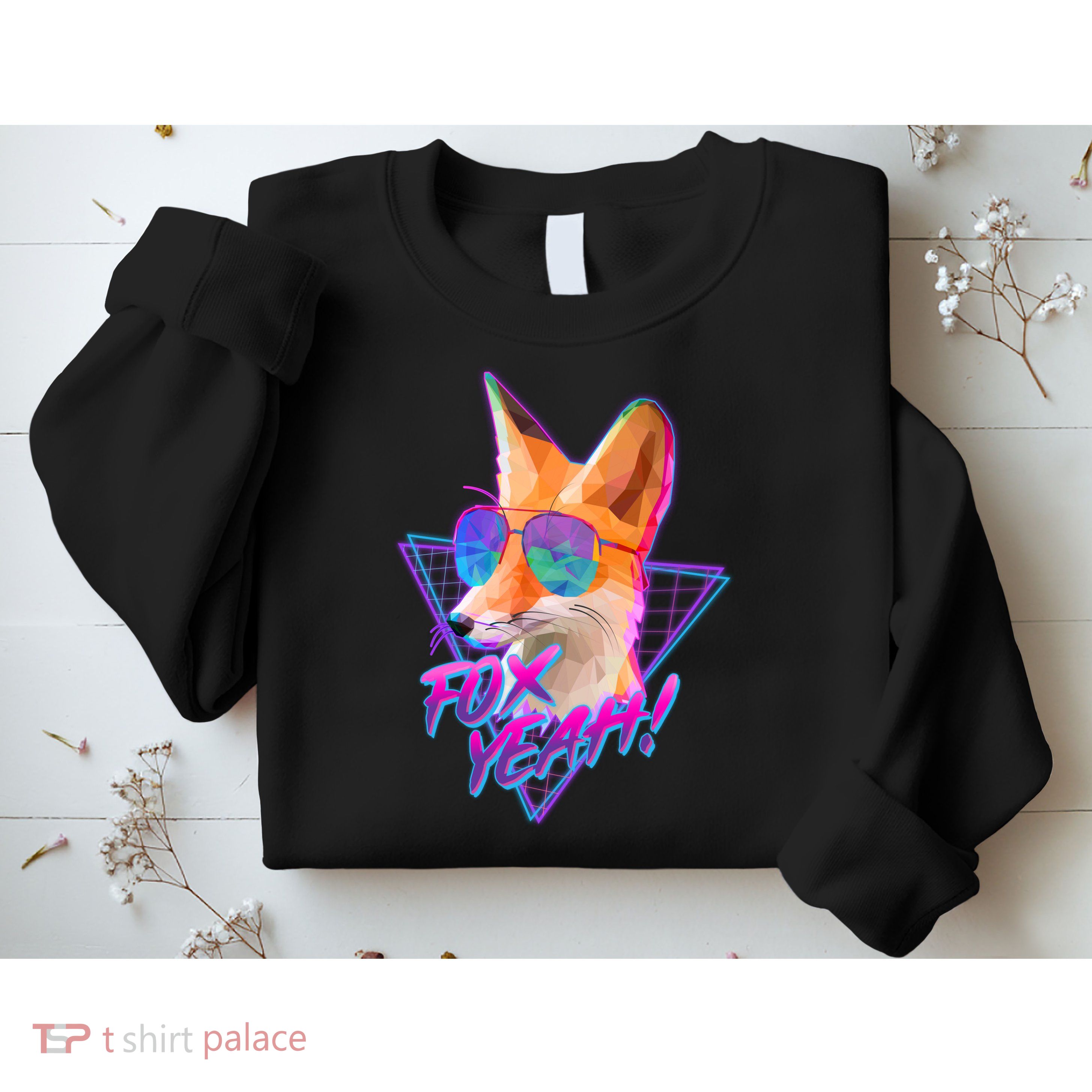 Retro 80's Eighties Polygon Fox Yeah Sweatshirt