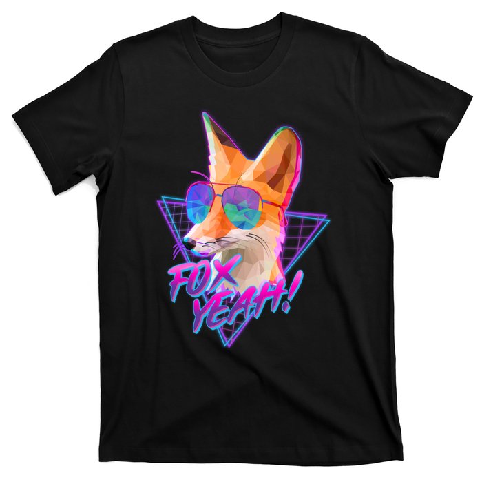 Retro 80's Eighties Polygon Fox Yeah T-Shirt