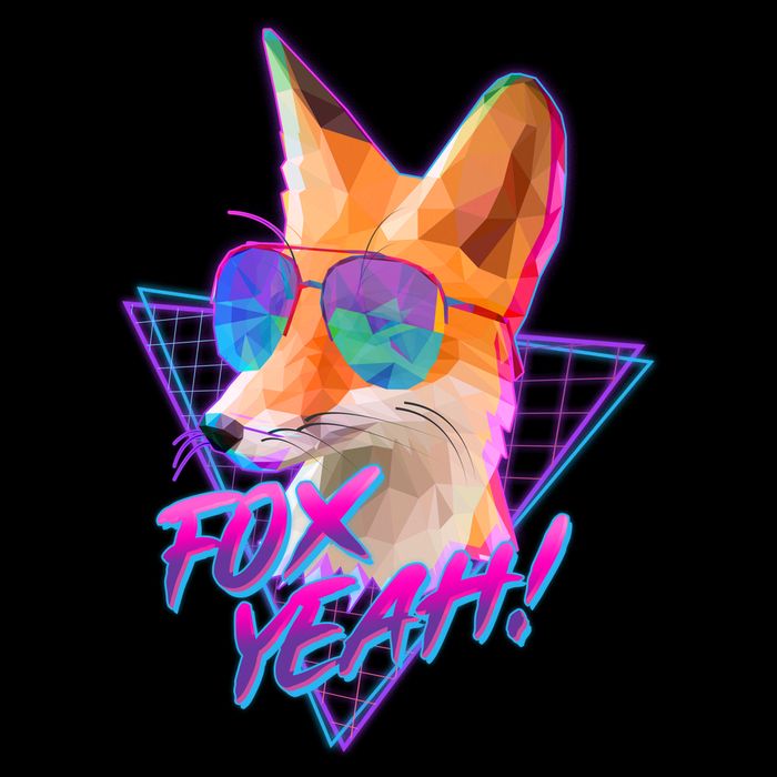 Retro 80's Eighties Polygon Fox Yeah T-Shirt